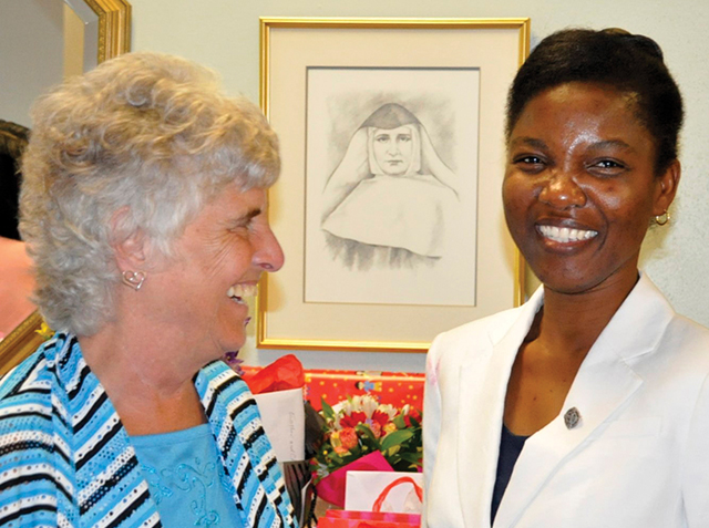 Sister Limétèze Pierre-Gilles, S.S.N.D. with Sister Sharon Kanis, S.S.N.D. 