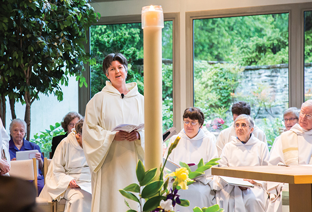 Sister Cecilia Ashton, O.C.D. with her community on the day she professed her final vows.