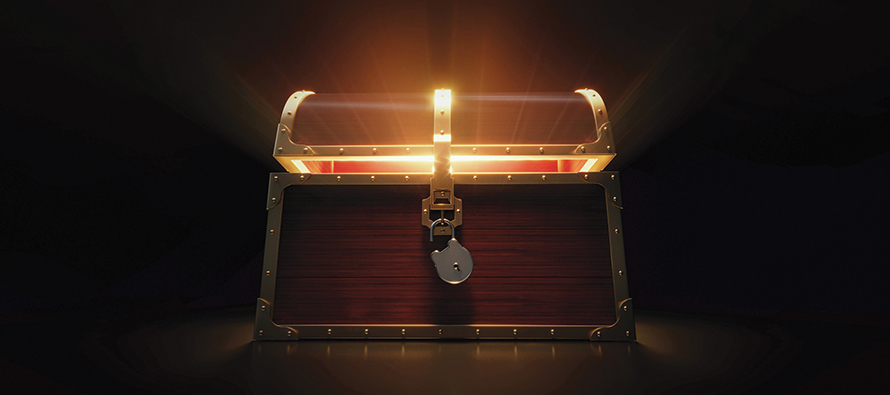 glowing treasure chest